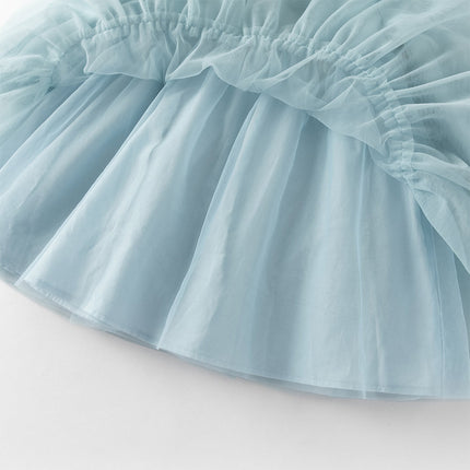 Toddler Girls Elegant Blue Long Sleeve A-line Princess Dress