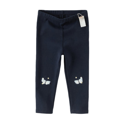 Toddler Girls Navy Blue/Light Grey Versatile Slim Leggings