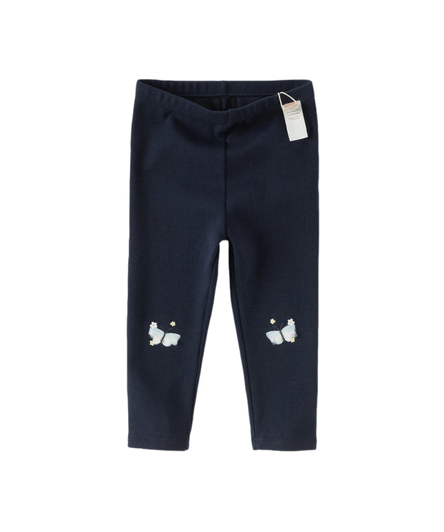 Toddler Girls Navy Blue/Light Grey Versatile Slim Leggings