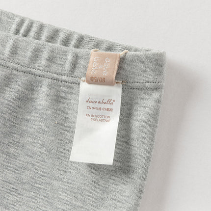 Toddler Girls Navy Blue/Light Grey Versatile Slim Leggings