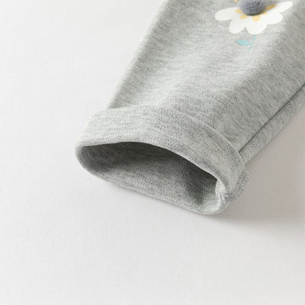 Toddler Girls Navy Blue/Light Grey Versatile Slim Leggings