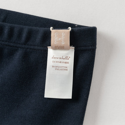 Toddler Girls Navy Blue/Light Grey Versatile Slim Leggings