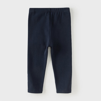 Toddler Girls Navy Blue/Light Grey Versatile Slim Leggings