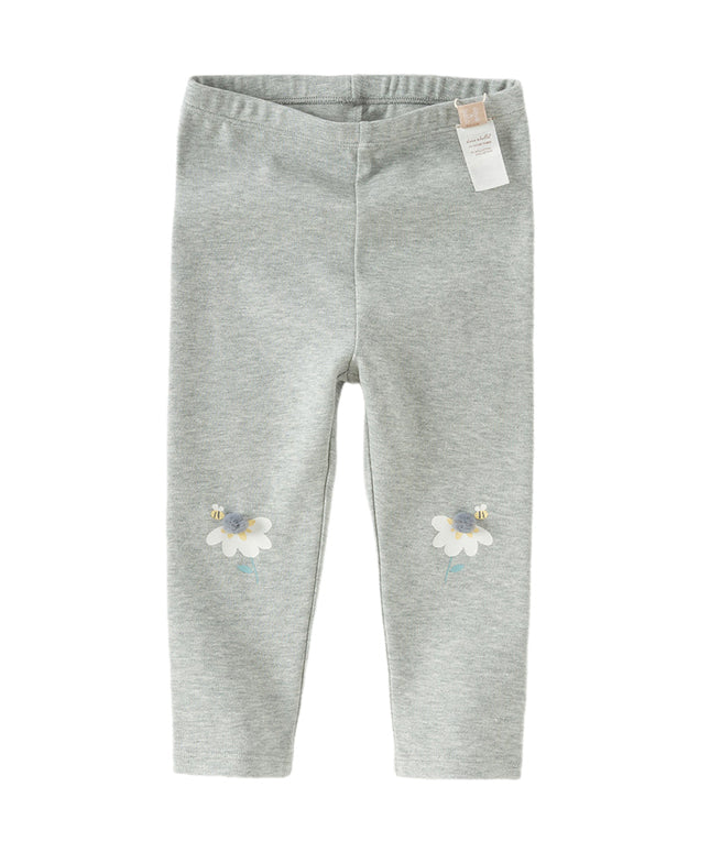 Toddler Girls Navy Blue/Light Grey Versatile Slim Leggings