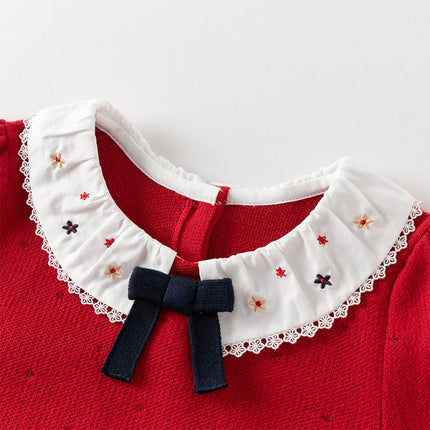 Toddler Girls Adorable Red A-line Mesh Princess Dress