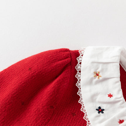 Toddler Girls Adorable Red A-line Mesh Princess Dress