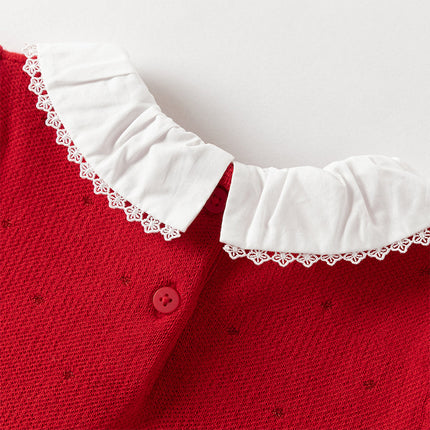 Toddler Girls Adorable Red A-line Mesh Princess Dress