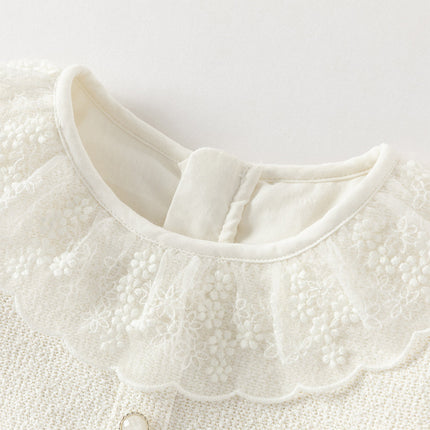 Toddler Girls Elegant Milk White Sleeveless A-line Mesh Dress(wallet bag)