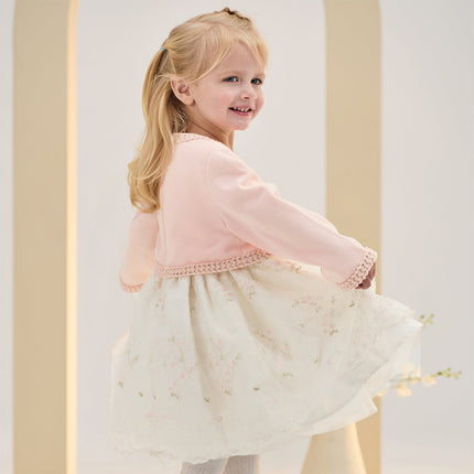 Toddler Girls Sweet Pink Elegant Princess Mesh Dress