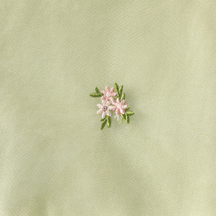 Toddler Girls Apple Green Flower Embroidery Long Sleeve Princess Mesh Dress