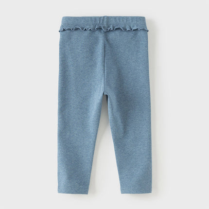 Toddler Girls Fashion Denim Blue/Beige Stretchable Leggings