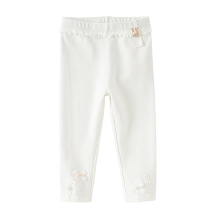 Toddler Girls Fashion Denim Blue/Beige Stretchable Leggings