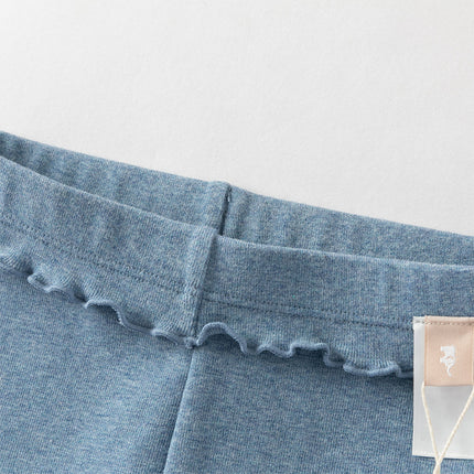 Toddler Girls Fashion Denim Blue/Beige Stretchable Leggings