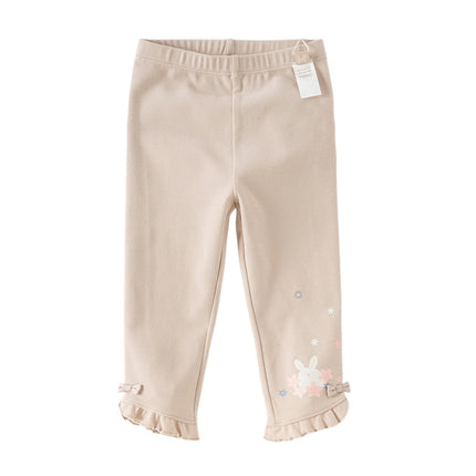 Toddler Girls Pink/Light Grey Comfortable Versatile Leggings