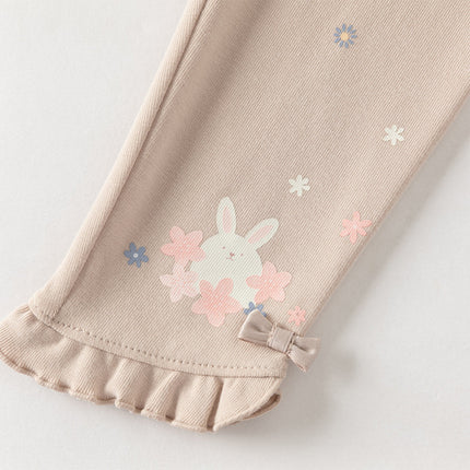 Toddler Girls Pink/Light Grey Comfortable Versatile Leggings