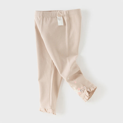 Toddler Girls Pink/Light Grey Comfortable Versatile Leggings