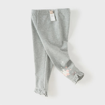 Toddler Girls Pink/Light Grey Comfortable Versatile Leggings