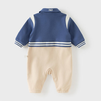 Baby Boys Blue Long Sleeve Casual Rompers