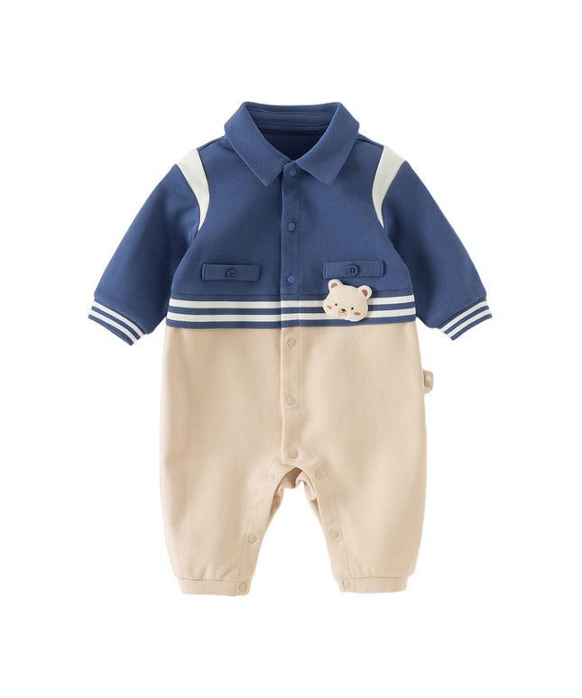 Baby Boys Blue Long Sleeve Casual Rompers