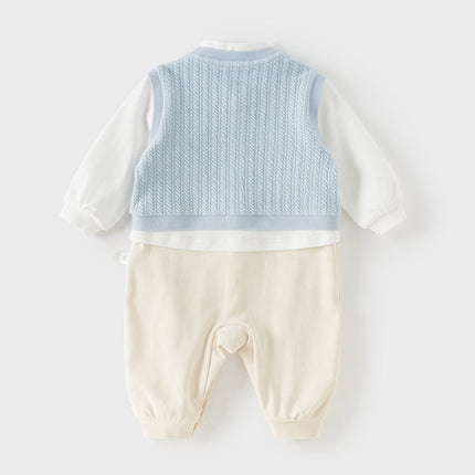 Baby Boys Blue Turtle Long Sleeve Comfortable Soft Rompers