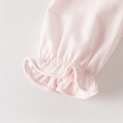 Baby Girls Sweet Pink Long Sleeve Soft Indoor Mesh Rompers