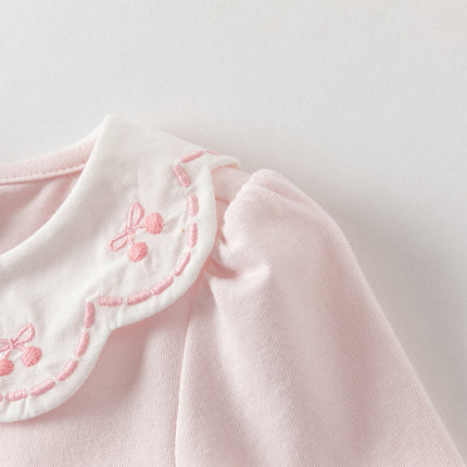 Baby Girls Sweet Pink Long Sleeve Soft Indoor Mesh Rompers