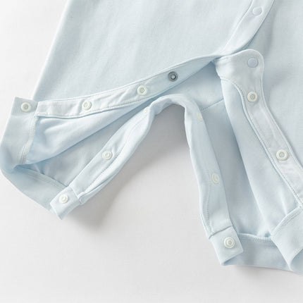 Baby Boys Cute Bear Light Blue Soft Cotton Rompers