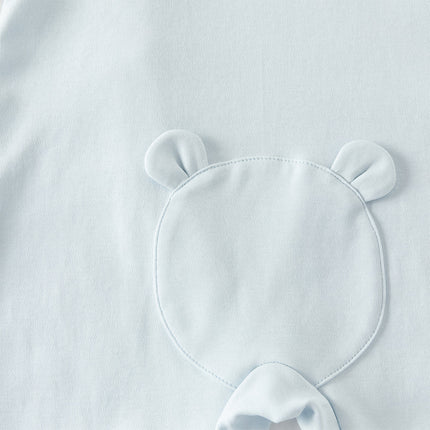 Baby Boys Cute Bear Light Blue Soft Cotton Rompers