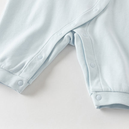 Baby Boys Cute Bear Light Blue Soft Cotton Rompers