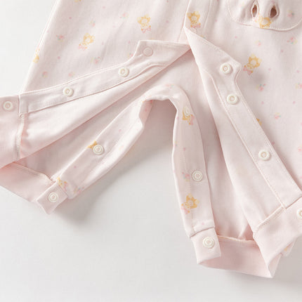Baby Girls/Boys Cute Playful Bear Print Blue/Pink Soft Cotton Rompers