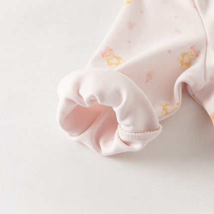 Baby Girls/Boys Cute Playful Bear Print Blue/Pink Soft Cotton Rompers