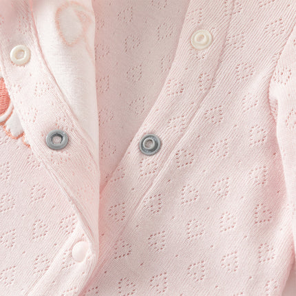 Baby Girls Sweet Pink Breathable Cotton Soft Indoor Rompers