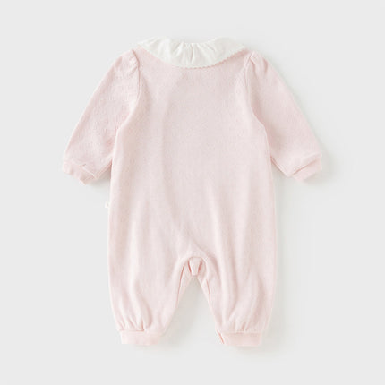 Baby Girls Sweet Pink Breathable Cotton Soft Indoor Rompers
