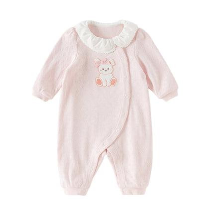 Baby Girls Sweet Pink Breathable Cotton Soft Indoor Rompers