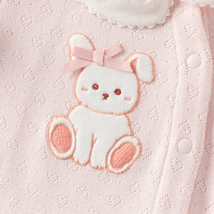 Baby Girls Sweet Pink Breathable Cotton Soft Indoor Rompers