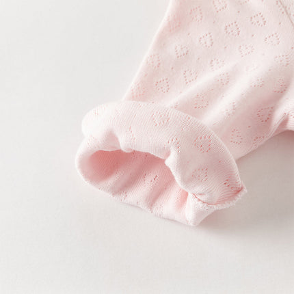 Baby Girls Sweet Pink Breathable Cotton Soft Indoor Rompers