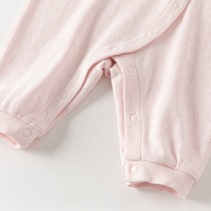 Baby Girls Sweet Pink Breathable Cotton Soft Indoor Rompers
