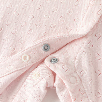 Baby Girls Sweet Pink Breathable Cotton Soft Indoor Rompers