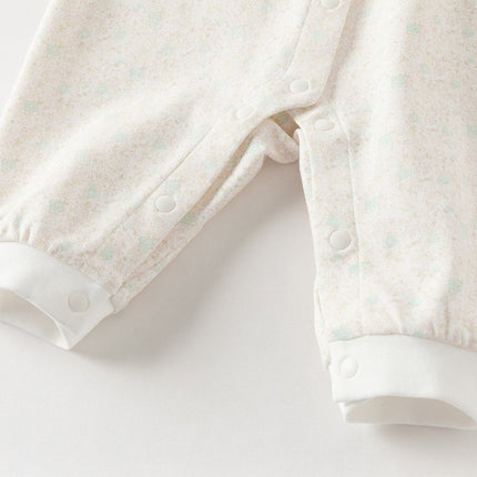 Baby Girls Pink Floral Long Sleeve Two-piece Indoor Soft Cotton Rompers