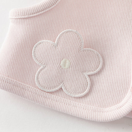 Baby Girls Pink Floral Long Sleeve Two-piece Indoor Soft Cotton Rompers
