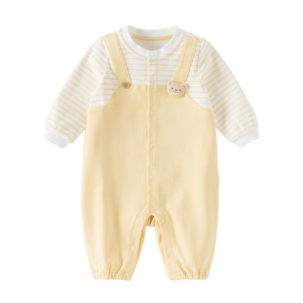 Baby Girls/Boys Yellow/Light Pink Comfortable Cotton Cartoon Rompers