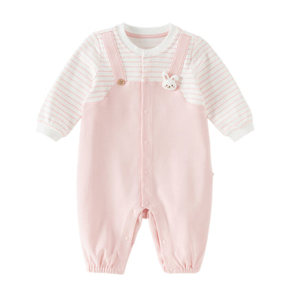 Baby Girls/Boys Yellow/Light Pink Comfortable Cotton Cartoon Rompers