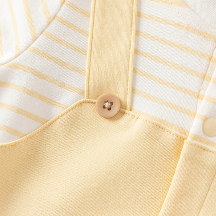 Baby Girls/Boys Yellow/Light Pink Comfortable Cotton Cartoon Rompers