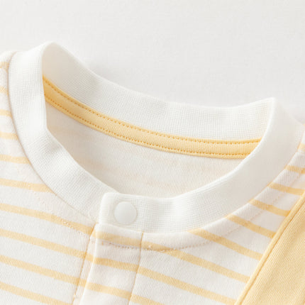 Baby Girls/Boys Yellow/Light Pink Comfortable Cotton Cartoon Rompers