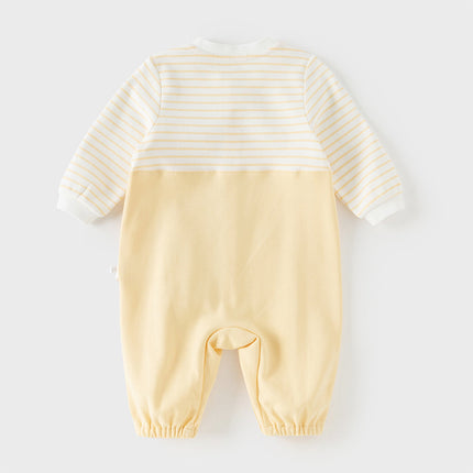 Baby Girls/Boys Yellow/Light Pink Comfortable Cotton Cartoon Rompers
