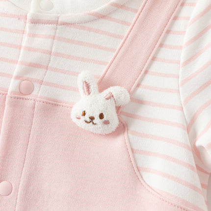 Baby Girls/Boys Yellow/Light Pink Comfortable Cotton Cartoon Rompers