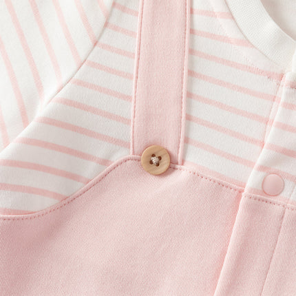 Baby Girls/Boys Yellow/Light Pink Comfortable Cotton Cartoon Rompers