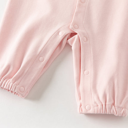 Baby Girls/Boys Yellow/Light Pink Comfortable Cotton Cartoon Rompers