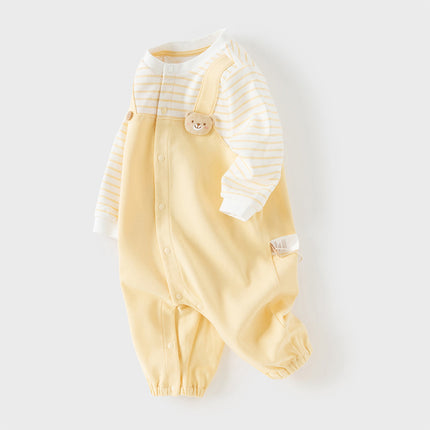 Baby Girls/Boys Yellow/Light Pink Comfortable Cotton Cartoon Rompers