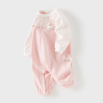 Baby Girls/Boys Yellow/Light Pink Comfortable Cotton Cartoon Rompers